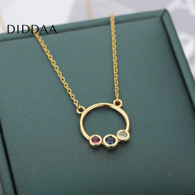 Remnant Pendant Necklace | Gold Zirconia Hollow Ring Chain - Necklaces