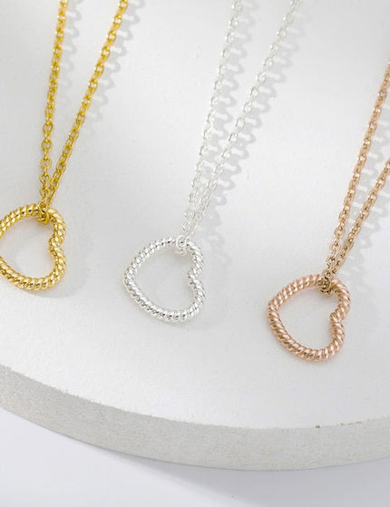 Boulot Pendant Necklace | Gold Silver Rose Love Heart Chain - Gold - Necklaces