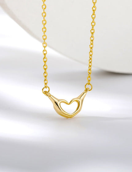 Conjoined Pendant Necklace | Gold Love Heart Chain - Gold - Necklaces