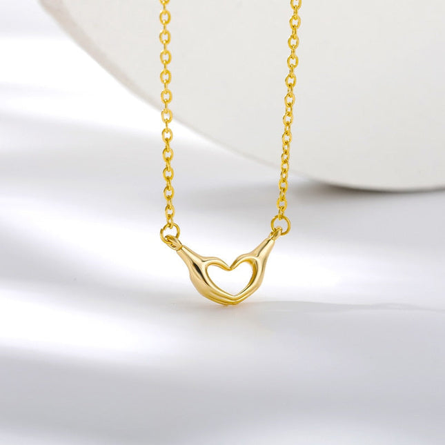 Conjoined Pendant Necklace | Gold Love Heart Chain - Gold - Necklaces
