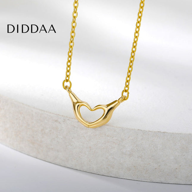 Conjoined Pendant Necklace | Gold Love Heart Chain - Necklaces
