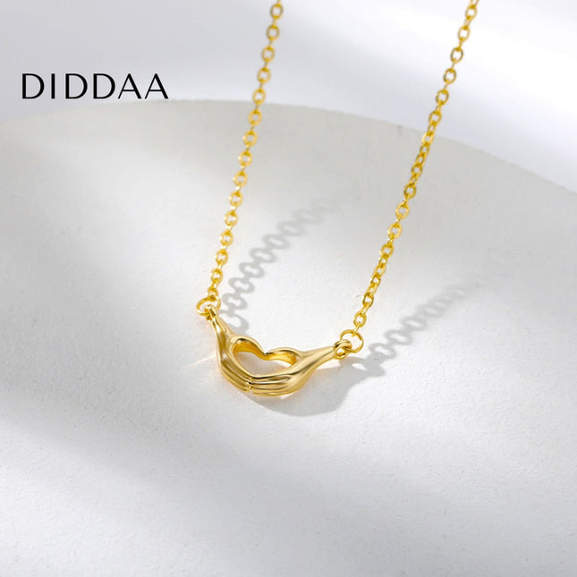 Conjoined Pendant Necklace | Gold Love Heart Chain - Necklaces