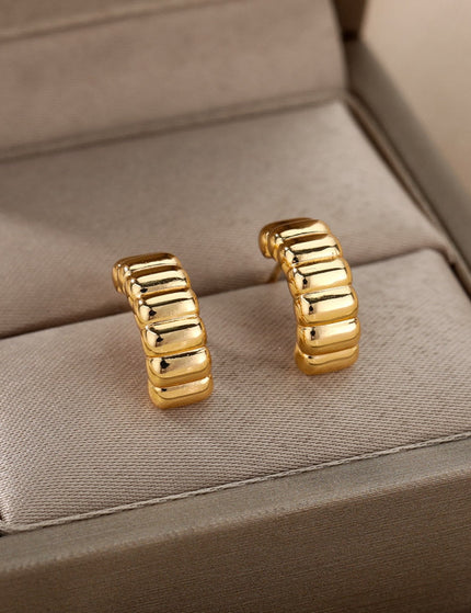 Saraid Earrings | Gold Rugged Stud Earrings - Gold - Earrings