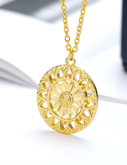 Sierra Pendant Necklace | Gold Large Sun Chain - Gold - Necklaces