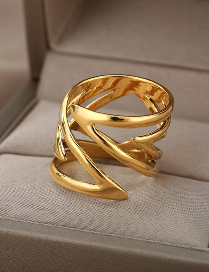 Burwood Ring | Gold Thick Statement Ring - Adjustable / Gold - Rings