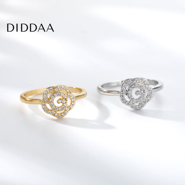 Noir Ring | Gold Flower Rose Cocktail Ring - Rings
