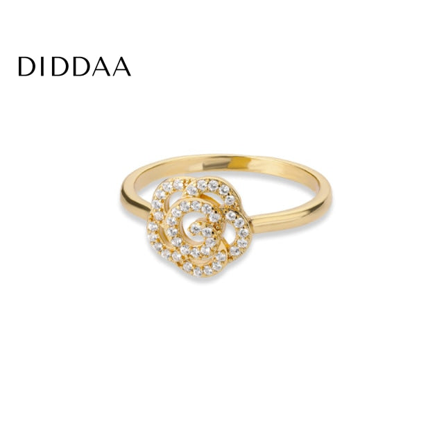 Noir Ring | Gold Flower Rose Cocktail Ring - Rings