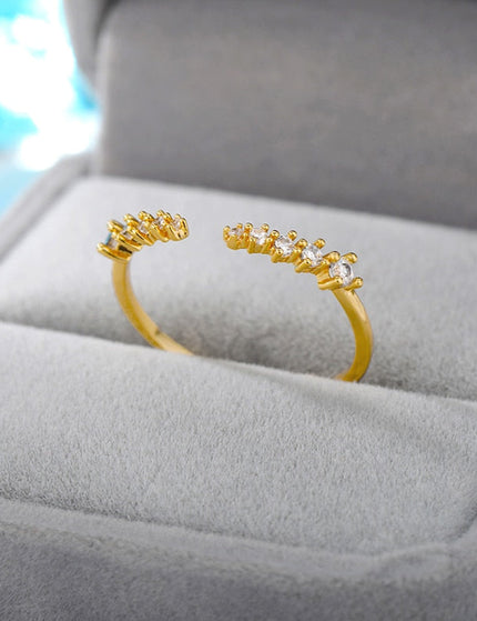 Boveda Ring | Gold Silver Simple Zirconia Fine Ring - Adjustable / Gold - Rings