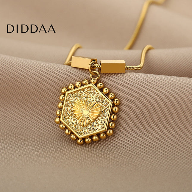 Charmed Pendant Necklace | Gold Statement Chain - Gold - Necklaces