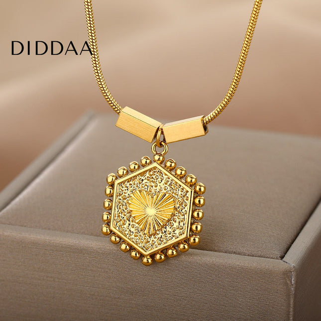 Charmed Pendant Necklace | Gold Statement Chain - Gold - Necklaces