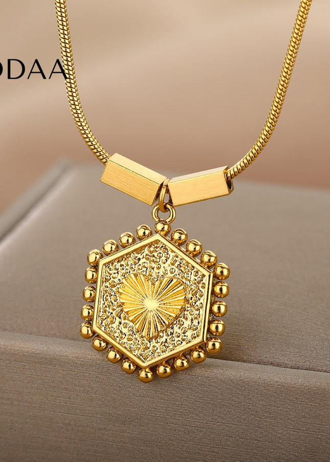 Charmed Pendant Necklace | Gold Statement Chain - Gold - Necklaces