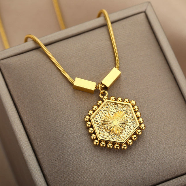 Charmed Pendant Necklace | Gold Statement Chain - Gold - Necklaces