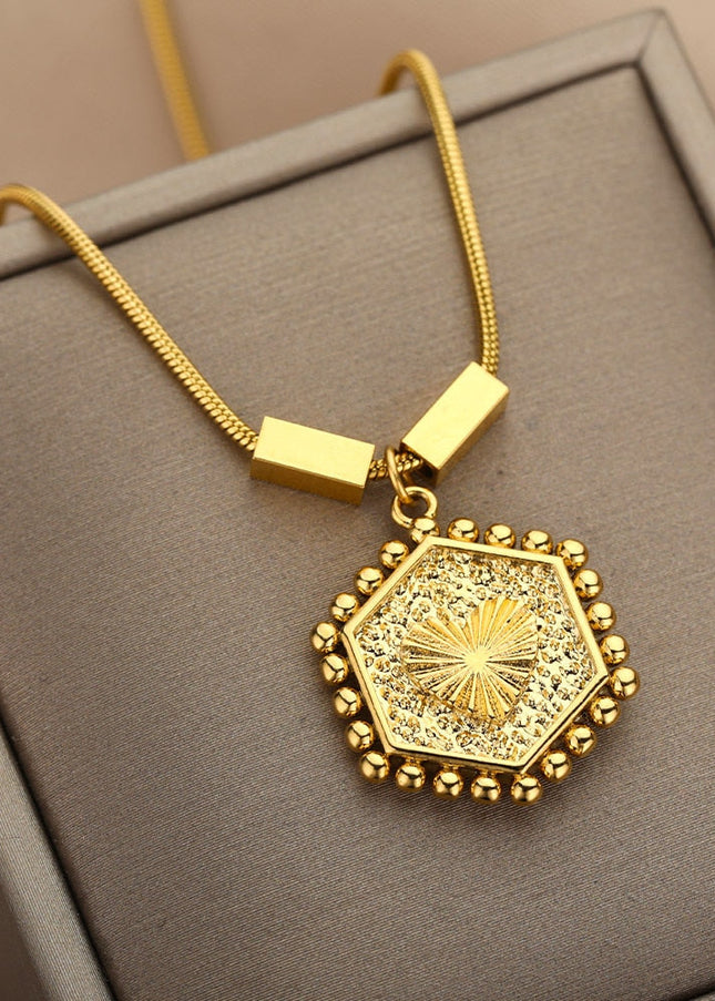 Charmed Pendant Necklace | Gold Statement Chain - Gold - Necklaces