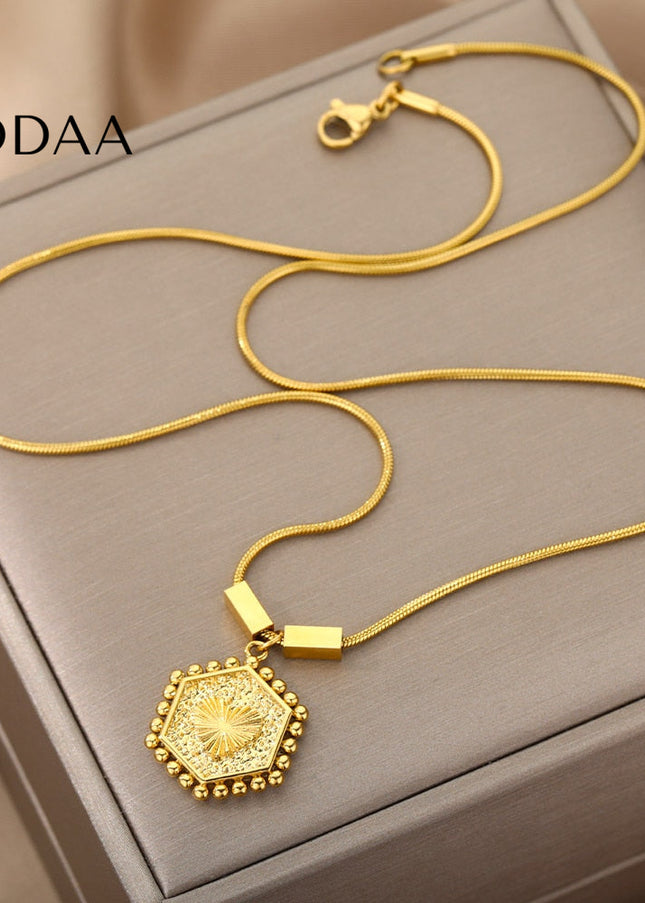 Charmed Pendant Necklace | Gold Statement Chain - Gold - Necklaces