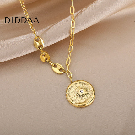 Promise Pendant Necklace | Gold Small Zirconia Chain - Gold - Necklaces
