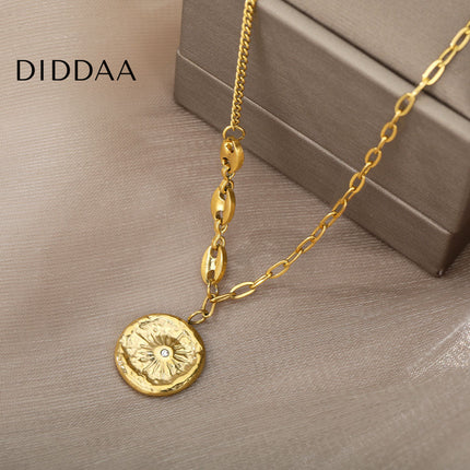 Promise Pendant Necklace | Gold Small Zirconia Chain - Gold - Necklaces
