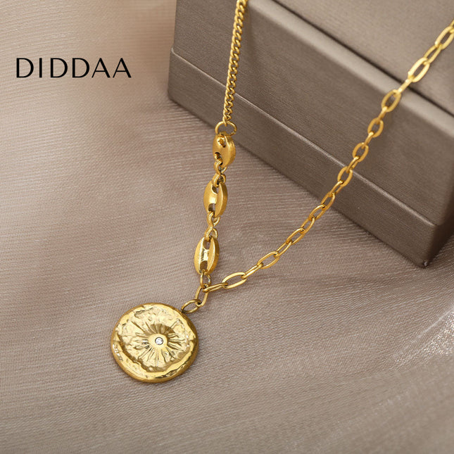 Promise Pendant Necklace | Gold Small Zirconia Chain - Gold - Necklaces