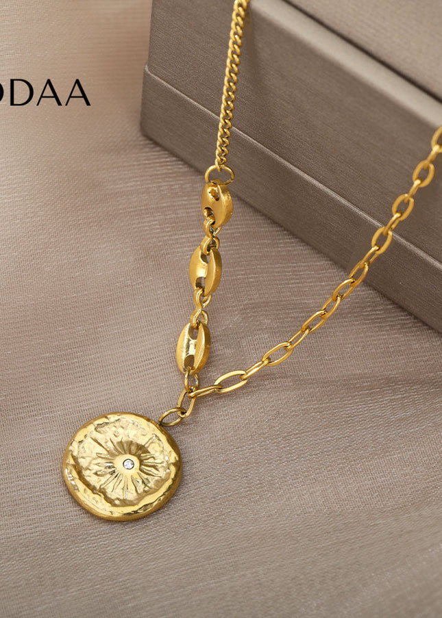Promise Pendant Necklace | Gold Small Zirconia Chain - Gold - Necklaces