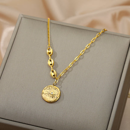 Promise Pendant Necklace | Gold Small Zirconia Chain - Gold - Necklaces