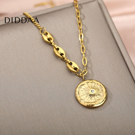 Promise Pendant Necklace | Gold Small Zirconia Chain - Gold - Necklaces