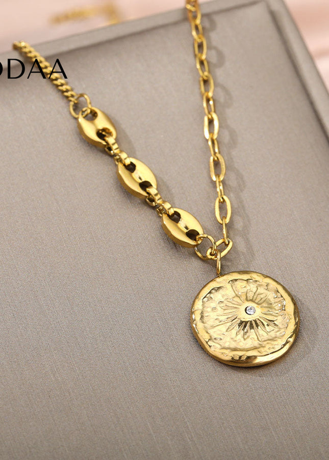Promise Pendant Necklace | Gold Small Zirconia Chain - Gold - Necklaces