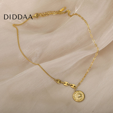 Promise Pendant Necklace | Gold Small Zirconia Chain - Gold - Necklaces
