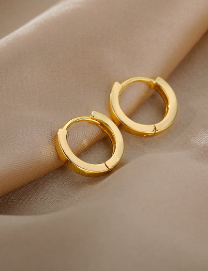 Pecan Earrings | Gold Simple Cute Hoop Earrings - Gold - Earrings