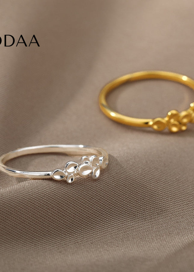 Rosemary Ring | Gold Leaves Fine Ring - 7 / Silver - Rings