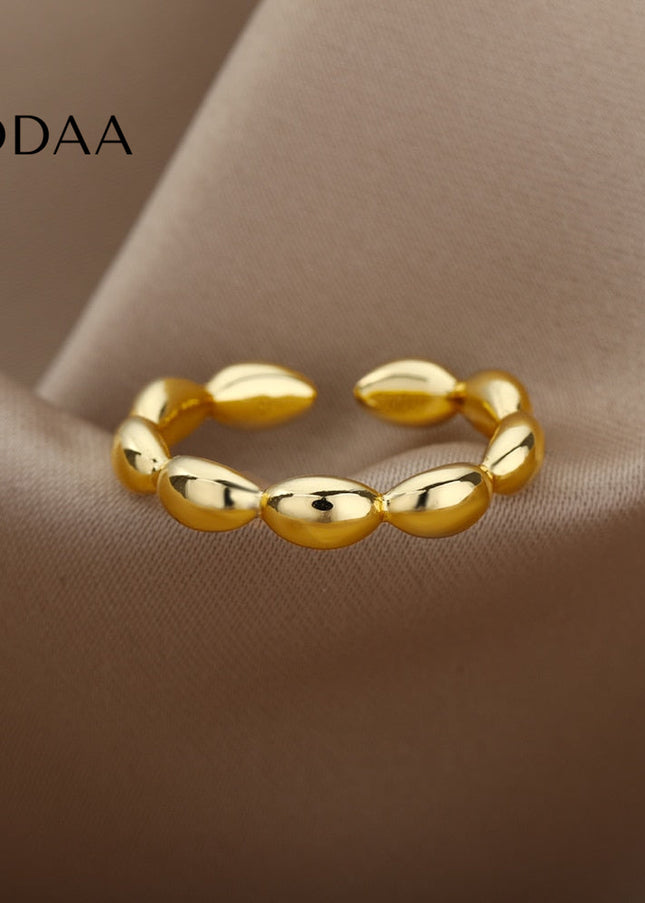 Dante Ring | Gold Beaded Cute Fine Ring - Gold / Adjustable - Rings