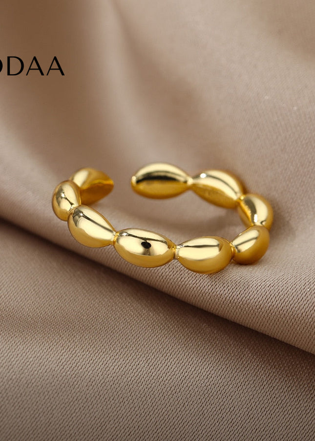 Dante Ring | Gold Beaded Cute Fine Ring - Gold / Adjustable - Rings