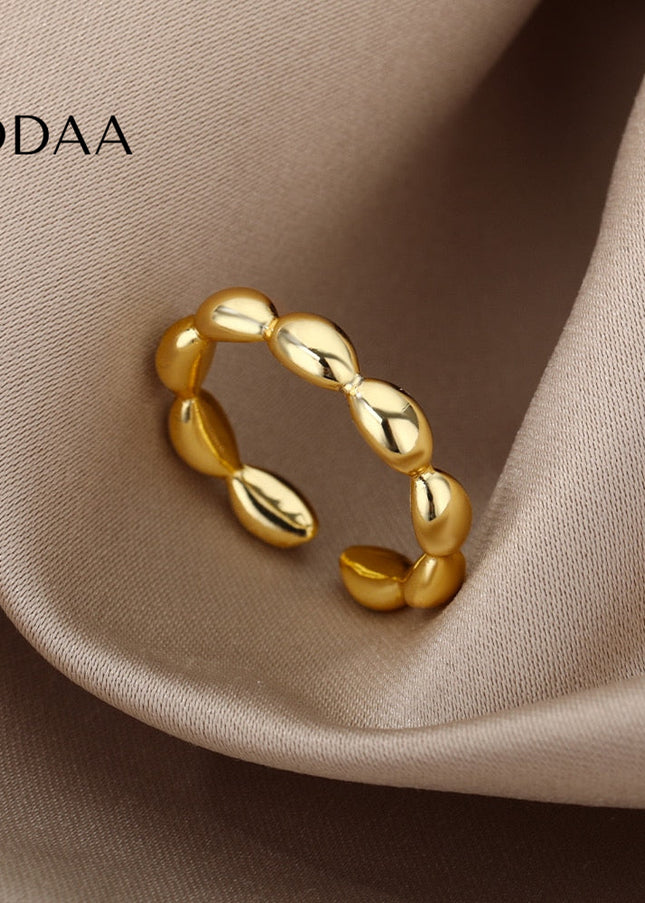 Dante Ring | Gold Beaded Cute Fine Ring - Gold / Adjustable - Rings