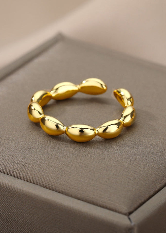 Dante Ring | Gold Beaded Cute Fine Ring - Gold / Adjustable - Rings