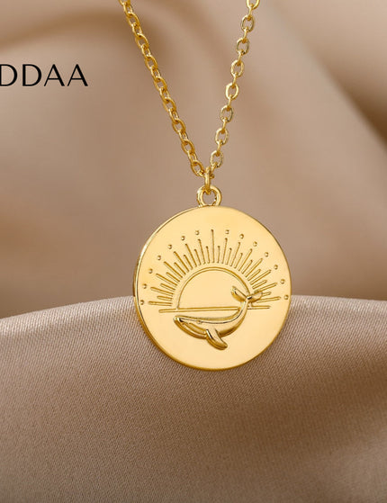Valorent Pendant Necklace | Large Gold Sun Chain - Gold - Necklaces