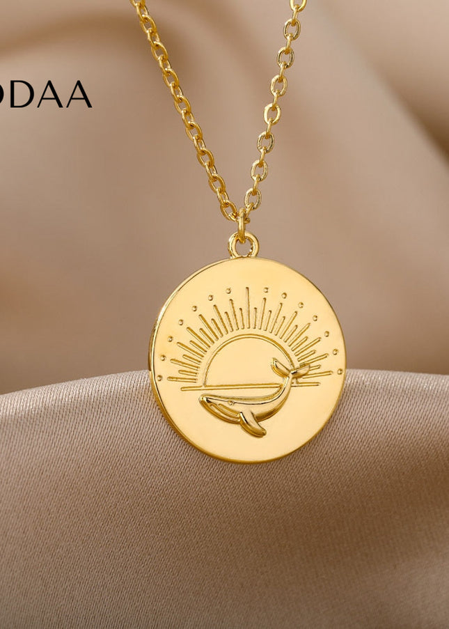 Valorent Pendant Necklace | Large Gold Sun Chain - Gold - Necklaces