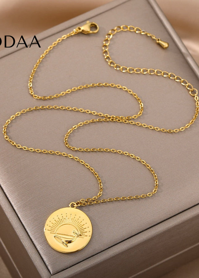 Valorent Pendant Necklace | Large Gold Sun Chain - Necklaces