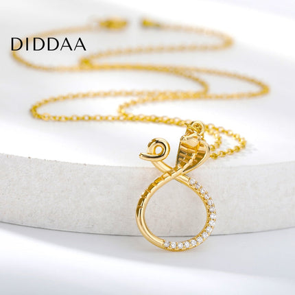 Livre Pendant Necklace | Gold Snake Animal Zirconia Chain - Necklaces