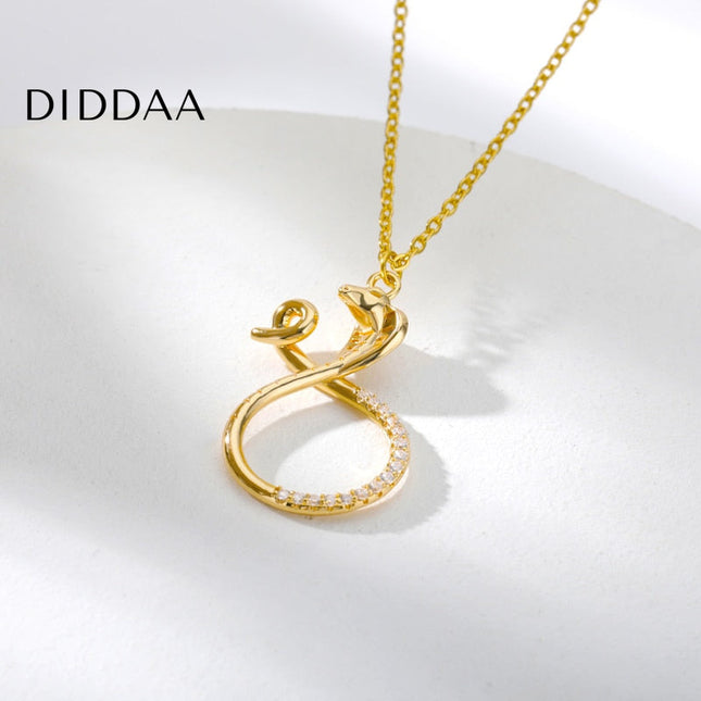 Livre Pendant Necklace | Gold Snake Animal Zirconia Chain - Necklaces