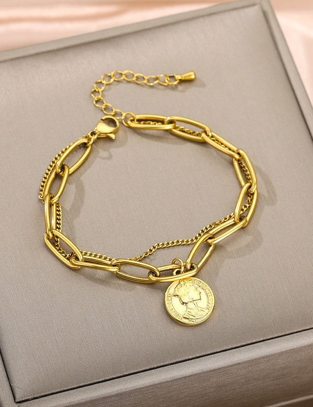 Vient Bracelet | Gold Coin Bracelet - Gold - Bracelets