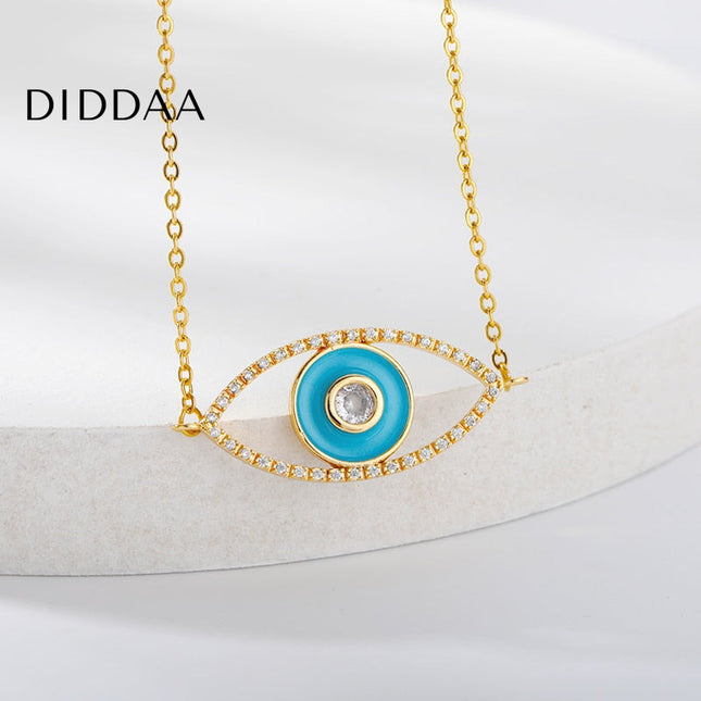 Turkese Pendant Necklace | Gold Evil Eye Chain - Necklaces