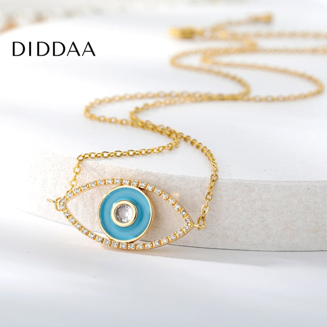 Turkese Pendant Necklace | Gold Evil Eye Chain - Necklaces
