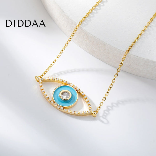 Turkese Pendant Necklace | Gold Evil Eye Chain - Necklaces