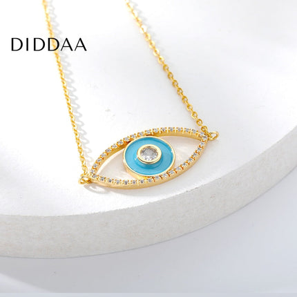 Turkese Pendant Necklace | Gold Evil Eye Chain - Necklaces