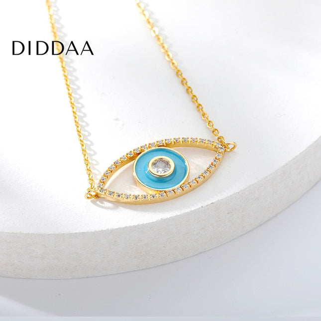 Turkese Pendant Necklace | Gold Evil Eye Chain - Necklaces