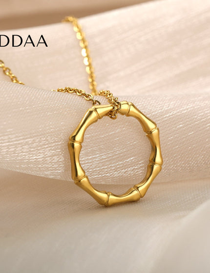 Caribbean Pendant Necklace | Gold Silver Ring Chain - Gold - Necklaces