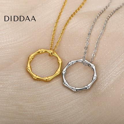 Caribbean Pendant Necklace | Gold Silver Ring Chain - Silver - Necklaces