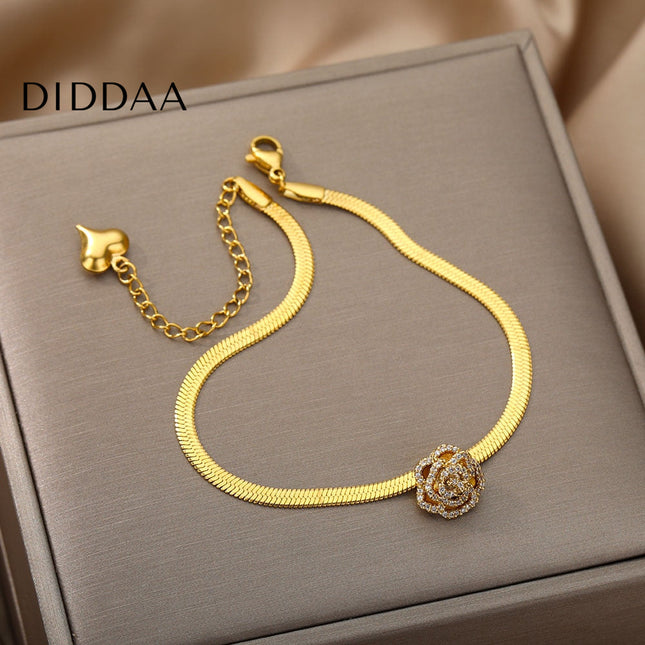 Montrer Bracelet | Gold Rose Zirconia Bracelet - Gold - Bracelets