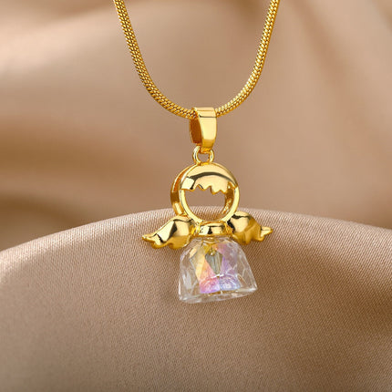 Chanson Pendant Necklace | Gold Cowbell Chain - Gold - Necklaces