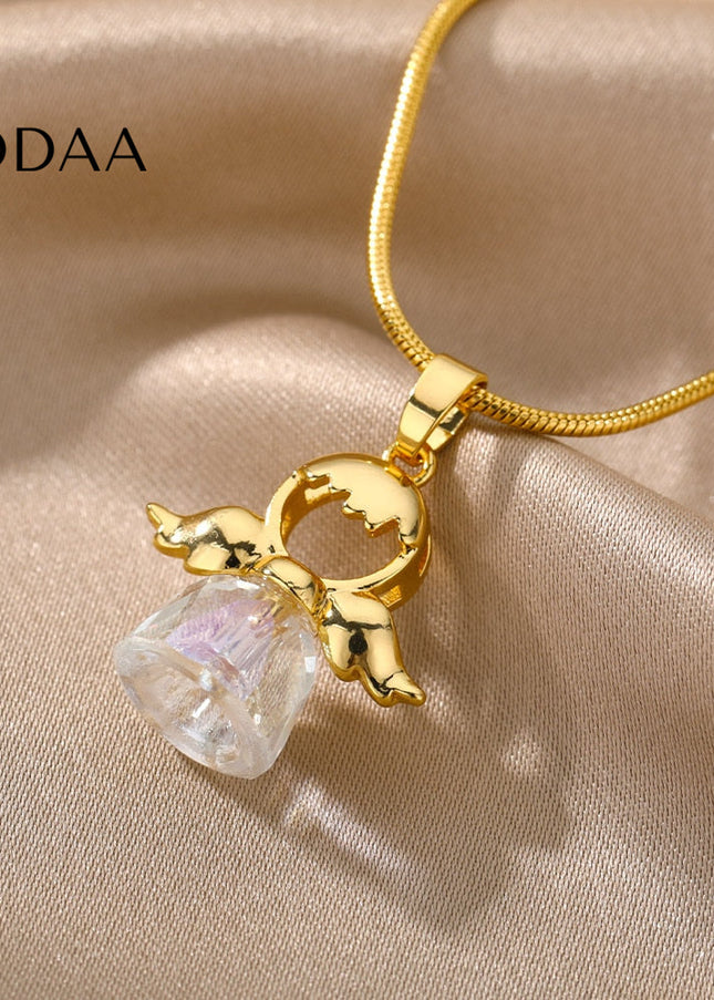 Chanson Pendant Necklace | Gold Cowbell Chain - Gold - Necklaces
