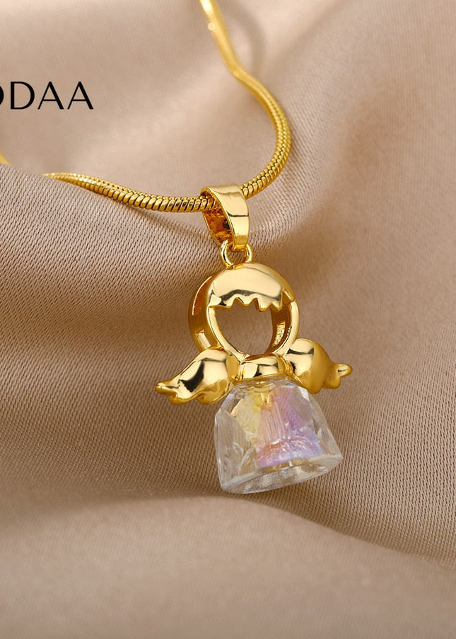 Chanson Pendant Necklace | Gold Cowbell Chain - Gold - Necklaces