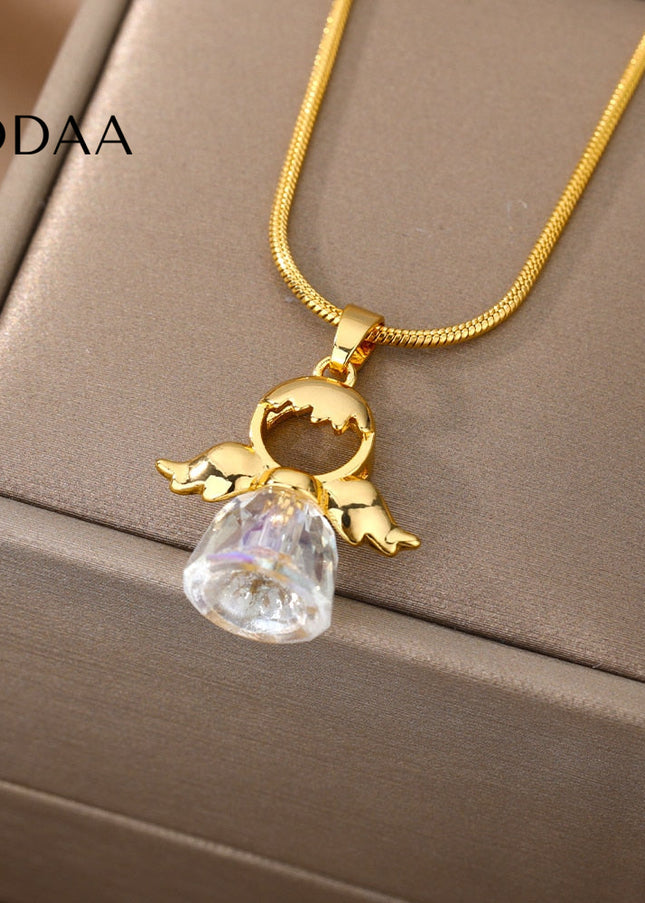 Chanson Pendant Necklace | Gold Cowbell Chain - Gold - Necklaces